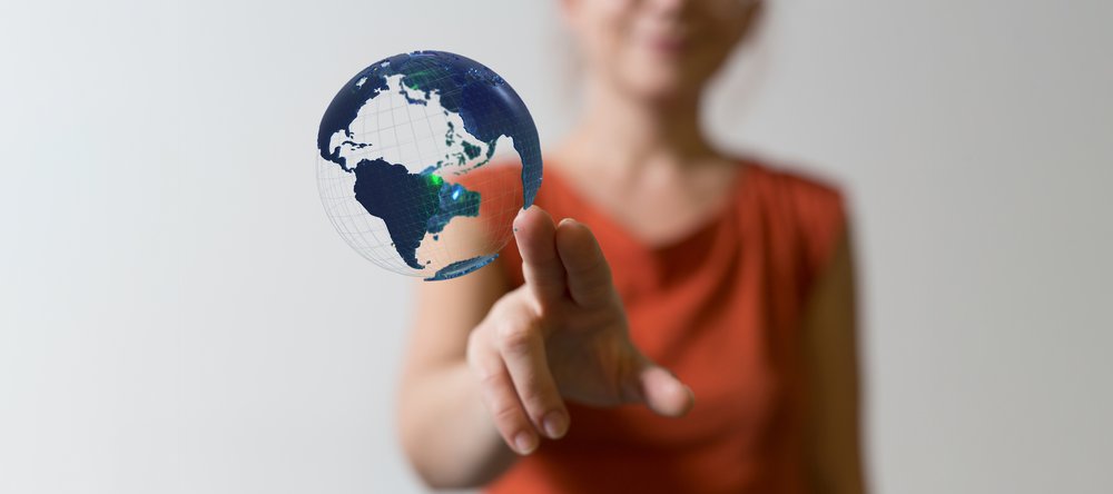 dłoń wskazująca glob na wysokości RPA