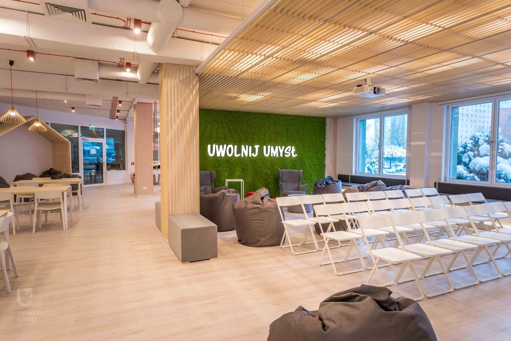 Lecture zone with comfortable chairs