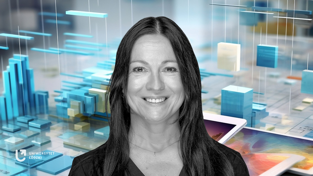 dr Anna Łaszkiewicz on a colorful background resembling bar charts dr Anna Łaszkiewicz on a colorful background resembling bar charts